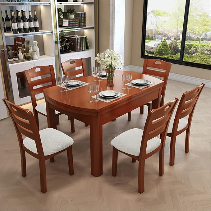 Genina Waterproof Seat Covers for Dining Room Chairs Covers Dining Chair Cover Kitchen Chair Covers (White, 6 Pcs)