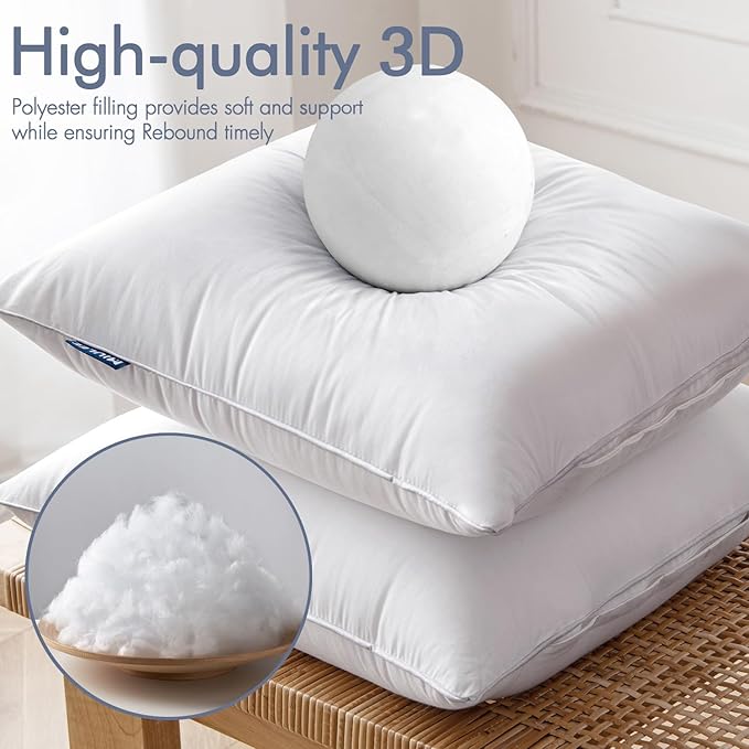 MIULEE 30x30 Euro Pillow Insert -Decorative Throw Pillow with 100% Cotton Cover Square for Sofa Couch