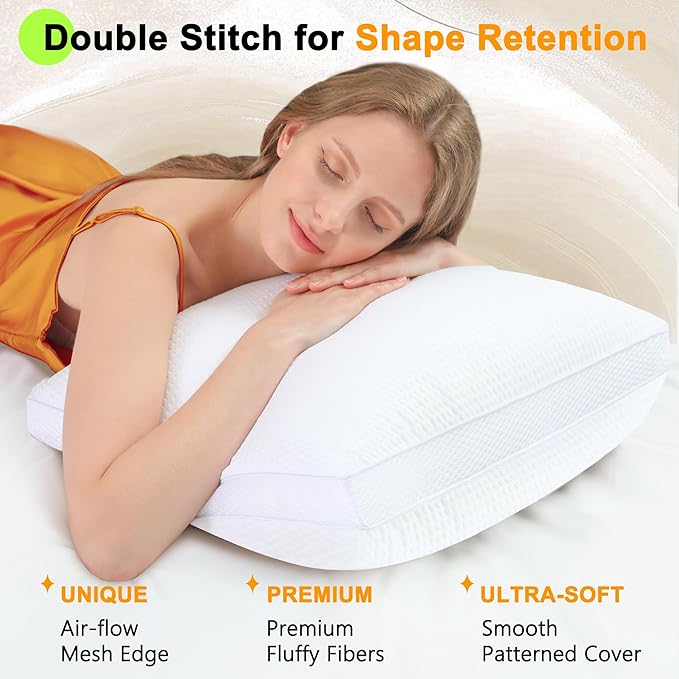 22x22 Pillows Inserts Set of 2, Throw Pillows 22 Inch Premium Down Alternative Pillow Inserts, 22 by 22 Square Premium Cushion with 100% Cotton Cover for Bed, Sofa, Couch