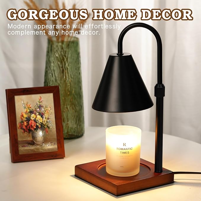 Modern Candle Warmer Lamp 2 Pack, Dimmable Candle Lamp Warmer with Timer, for Women Who Have Everything,Gifts for Mom,Adjustable Men's Candle Lamp, Cozy Living Room Bedroom Decor,Black