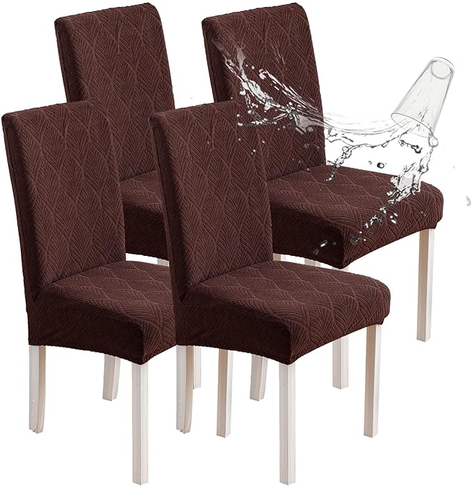 Waterproof Dining Chair Covers, Chair Covers for Dining Room, Stretch Parsons Chair Slipcover, Removable, Washable for Dining Room Kitchen Chair Protector Cover