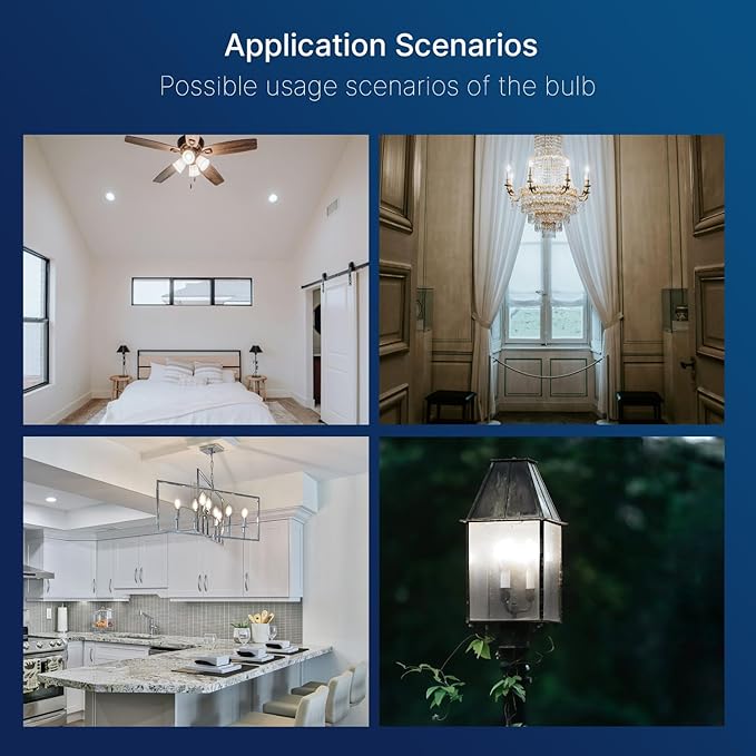 FLSNT 24 Pack Dimmable LED Candelabra Bulbs, 40W Equivalent LED Chandelier Light Bulbs, E12 Base, 5000K Daylight