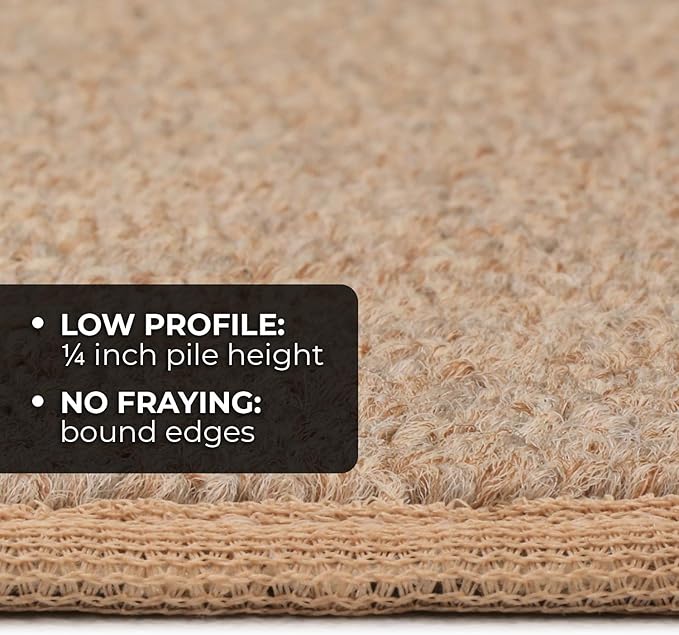House, Home and More Skid-Resistant Carpet Indoor Area Rug Floor Mat - Pebble Beige - 4 Ft X 6 Ft - Non Slip Rubber Backing, Stain Resistant, Dog Friendly, Living Room Bedroom Kitchen Entryway