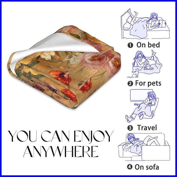 Cute Cat in Hammock Blanket, Cozy Plush Throw Blanket for Couch Bedroom Outdoor, Lightweight Soft Flannel Travel Blankets, Gifts for Women Adults Kids, Warm Decor 60"×80"