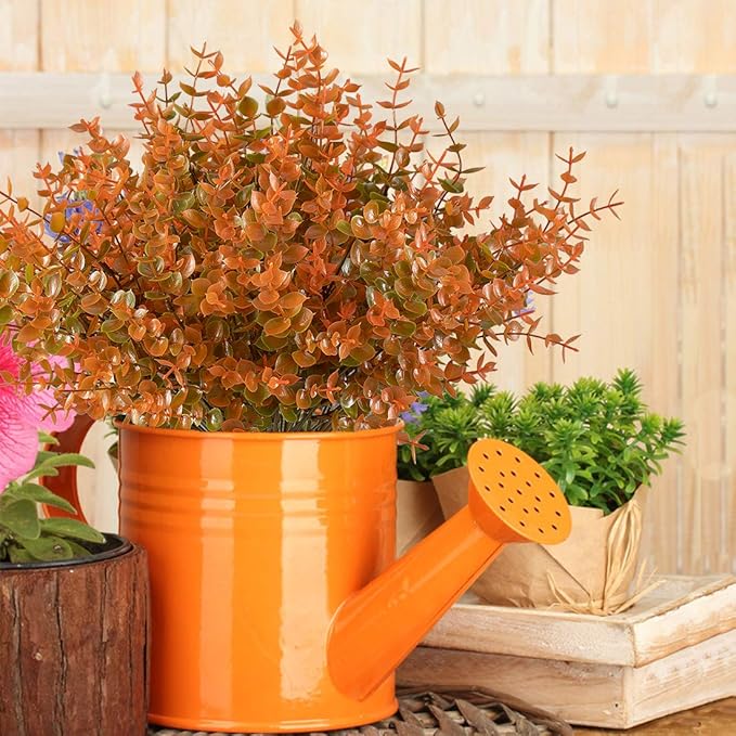 8 Bundles Artificial Grasses Outdoor Fake Grasses for Decoration UV Resistant No Fade Faux Plastic Plants Garden Porch Window Box Décor