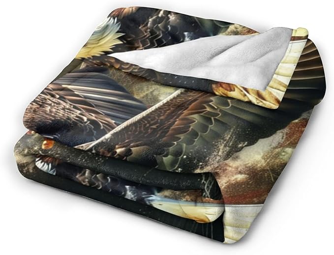 Tijuboni American Eagle Throw Blanket Eagle Gifts for Girls Boys Women Men Kids Adults Soft Flannel Fleece Blanket for Couch Sofa Bed Home Decor 50"x60"