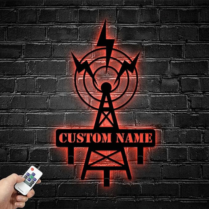 Custom Name Ham Radio Metal Key Holder, Personalized Amateur Radio Wall Decor, Decorative Coat Rack for Entryway or Station Room