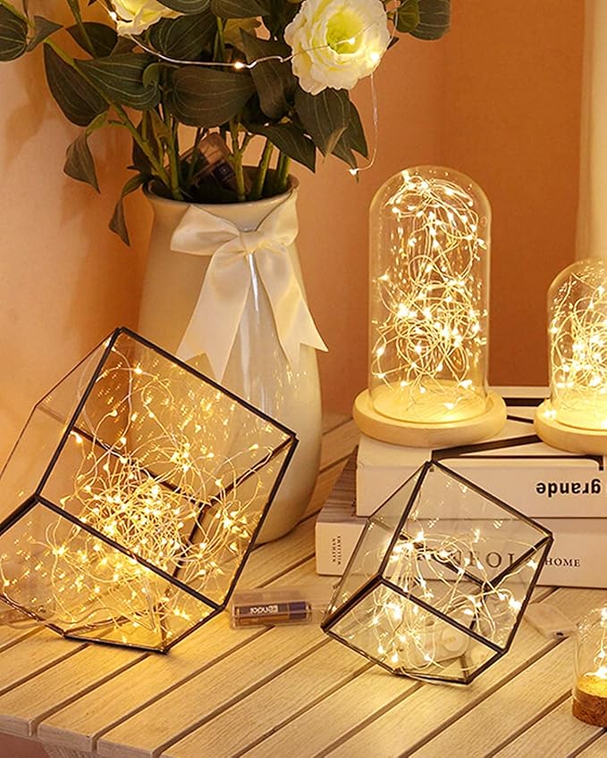 1 Pack Led Fairy Lights USB Powered String Light s Waterproof Copper Wire 16 Feet 50 Led Firefly Starry Moon Lights for DIY Wedding Party Bedroom Patio Christmas (5m/16ft,Warm White)