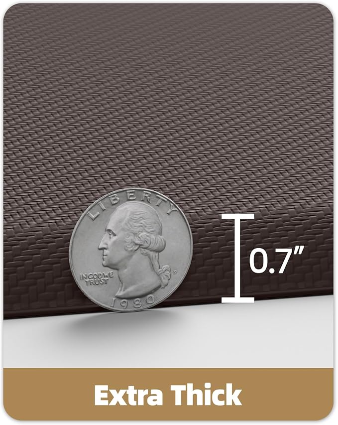 Color&Geometry 0.71" Extra Thick Anti Fatigue Cushion Kitchen Floor Mat,Easy Clean, Water & Oil Proof, Non Slip, Foam Padded Runner Rug for Front Sink,20"x 47" Brown (2.0 Version)
