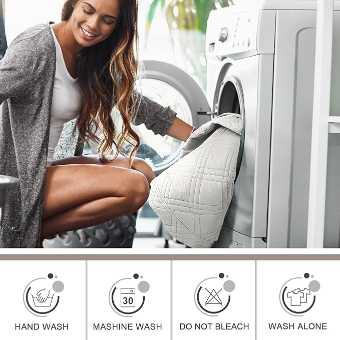 TAOCOCO 100% Waterproof Recliner Chair Cover, Non Slip Recliner Covers for Recliner Chair with Pocket, Washable Reclining Chair Cover Furniture Protector for Kids, Pets(23.6'', Off White)
