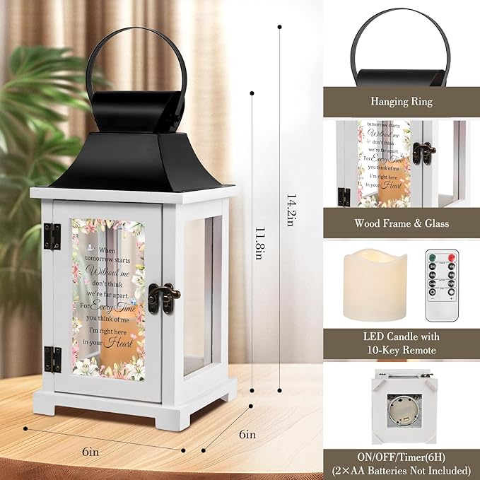 Memorial Lantern, Bereavement Sympathy Gifts for Loss of Loved One Mother Father Brother Sister, Sympathy Lantern Thoughtful Funeral Gifts in Memory of Loved One