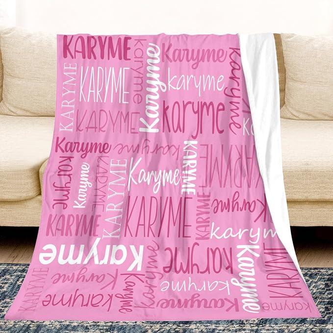 Personalized Name Blanket for Kids and Adult Customized Blanket for Boys Girls Baby Personalized Blanket and Throws Super Soft