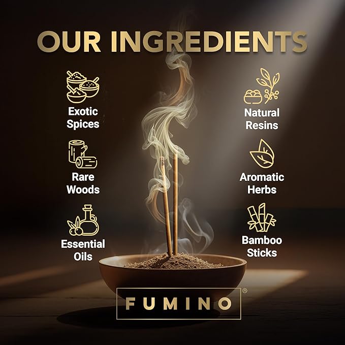 Incense Sticks Fumino Fresh Handmade Multipack Fireside & Frost Bundle 6 Boxes 84 Pieces (3oz) Masala Agarbatti Joss Scent Fragrance for Relaxation and Meditation, Home and House Decor