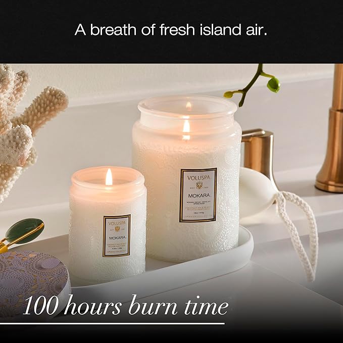Voluspa Mokara Orchid Candle, 18 oz, Coconut Wax Blend, Scented Candles for Home, 100 Hour Burn Time, Candle Jars