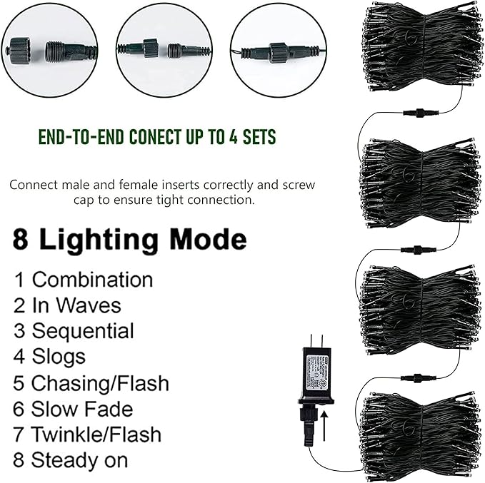 TW SHINE Halloween Lights, 200 LED 66FT Outdoor Halloween Light Plug in with 8 Modes, Waterproof Christmas Lights Outdoor, Indoor Decorations for Party Yard Haunted House Decor, Purple