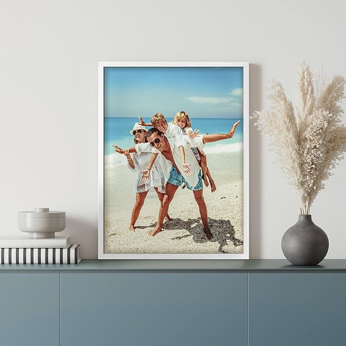 wall26 Custom Framed Poster Wall Art for Living Room, Bedroom Canvas Prints for Home Decoration Ready to Hang - 12"x16" White