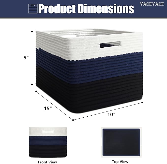 Cube Storage Bins for Shelves, 3 Pack Storage Bins for Shelves, Foldable Fabric Baskets for Home, Toys, Bookshelf, Towels, Bathroom, Bedroom