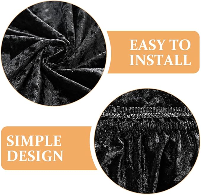 BESPORTBLE Elastic Stretch Dining Chair Slipcover Protector Wrinkle-Resistant Washable Seat Cover with Sewn-in Band Comfortable Slipcovers for Dining Chairs Easy Fit and Storage Black