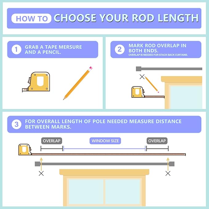 Curtain Rods for Windows 16 to 120 Inches Adjustable Length 1 Inch Diameter Window Curtain Rod with Aluminium End Cap, White