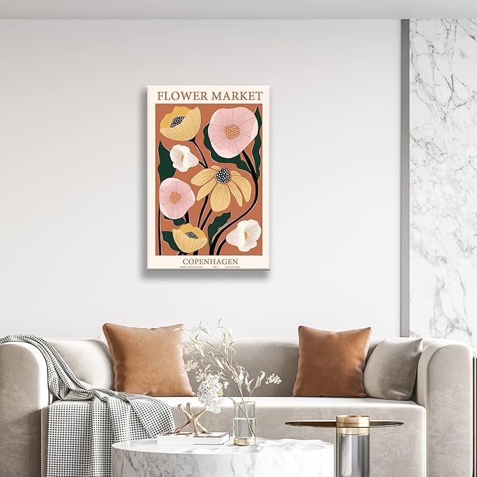 Zzuyi Flower Market Poster,Anthropologie art,Botanical Flower wall art for Living Room Bedroom Decoration-12 x18