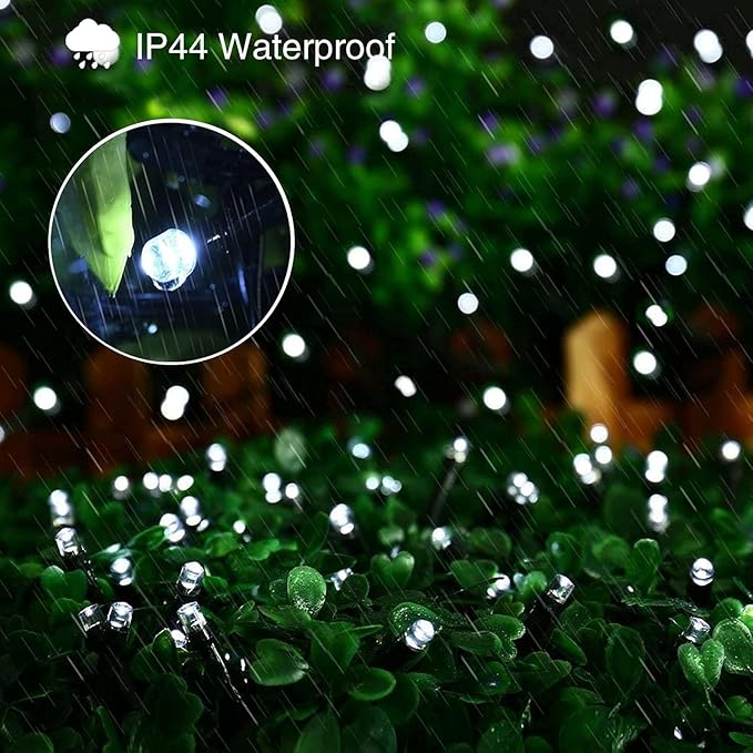 QITONG 500 LED 165ft Christmas White Lights, String Lights Outdoor Waterproof with 8 Modes, Green Wire Plug in Twinkle Light Indoor