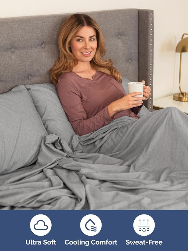 Extra Deep Twin XL Sheet Set - 4 Piece Breathable & Cooling Sheets - Hotel Luxury Bed Sheets Set - Easy Fit - Soft, Wrinkle Free & Comfy Sheets Set - Heathered Grey Sheet Set with Extra Deep Pockets