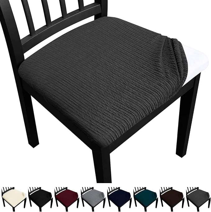 Dining Chair Seat Covers, Washable Dining Room Chair Seat Covers Set of 6, Removable Kitchen Seat Covers Chair Covers for Dining Chairs