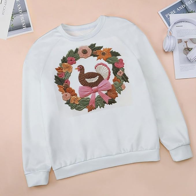 Womens Thanksgiving Sweatshirt Oversized Crewneck Pullover Casual Graphic Long Sleeve Shirts