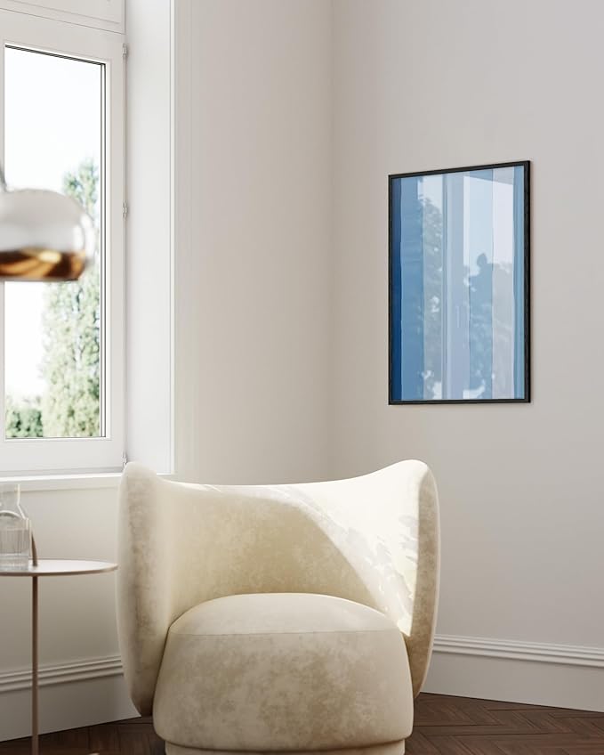 HAUS AND HUES Modern Abstract Wall Art - Blue and Green Living Room Art, Modern Artwork for Walls, Minimalist Picture for Living Room(Painted Stripes, Unframed, 24x36)