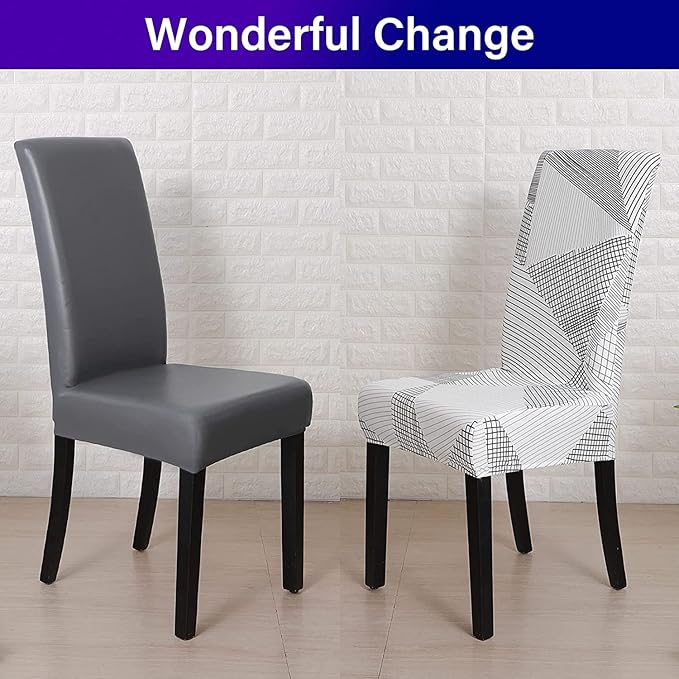 Stretch Chair Covers Slipcovers Set of 4 Printed Stretchable Dining Chair Slipcover Washable Removable for Kitchen,Hotel,Restaurant