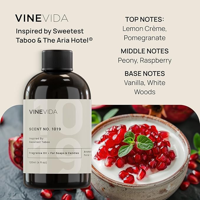 VINEVIDA 4oz Natural Scent No.1019 Fragrance Oil for Candle & Soap Making - Made in USA