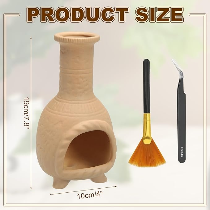 uxcell Incense Burner, Ceramic Incense Holder Santo Holder Ash Catcher with Cleaning Brush Tweezer Decorative Bowl for Meditation Stick Aromatherapy Yoga, Brown