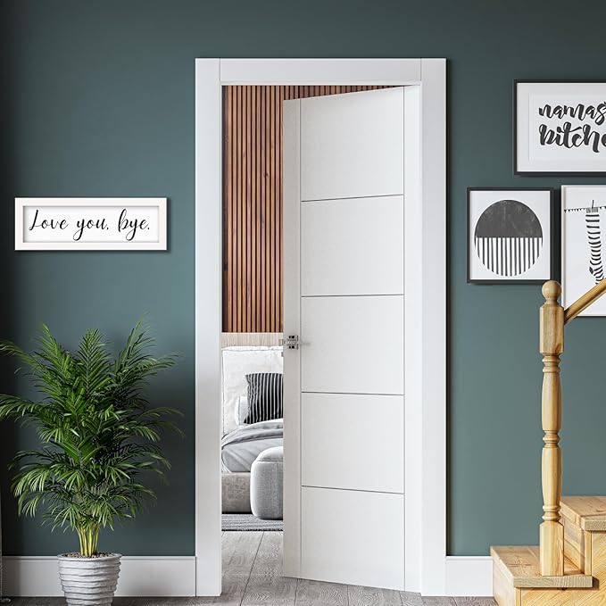 Love You Bye Sign Above Door - Housewarming Gifts New Home, New Apartment Essentials, Unique House Warming Gifts for Couple, Framed Farmhouse Wall Art for Entryway Foyer Decor White