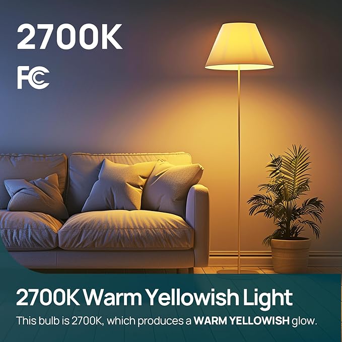 Linkind A19 LED Light Bulbs Dimmable, 60W Equivalent, 2700K Soft White, 9W 800 Lumens, E26 Standard Base, Lighting for Bedroom Living Room Home Office, 12 Packs