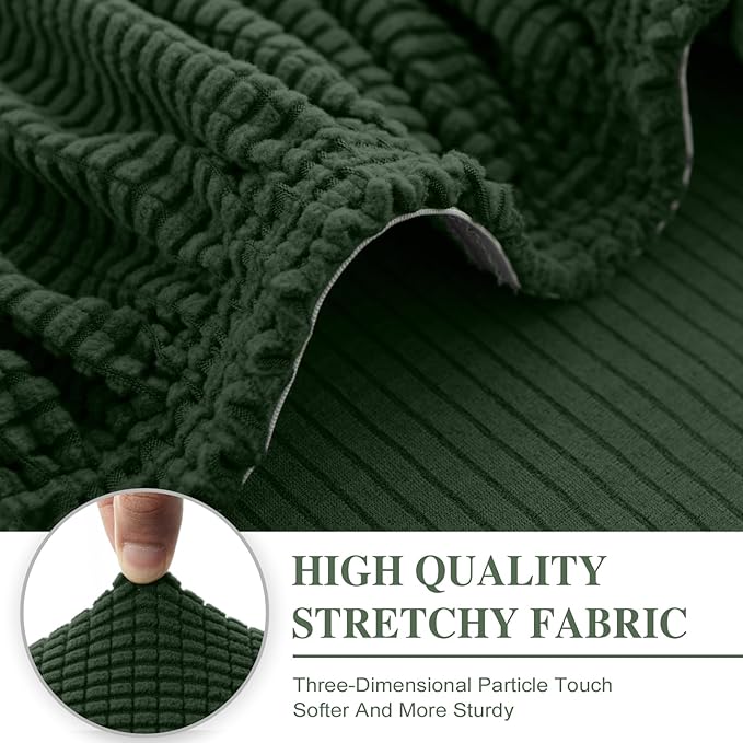 Couch Cushion Cover Seat Cushion Cover Stretch Armchair Cover Separate Sectional Sofa Slipcovers Furniture Protector(1 Piece for Seat or Sofa Backrest, Green)