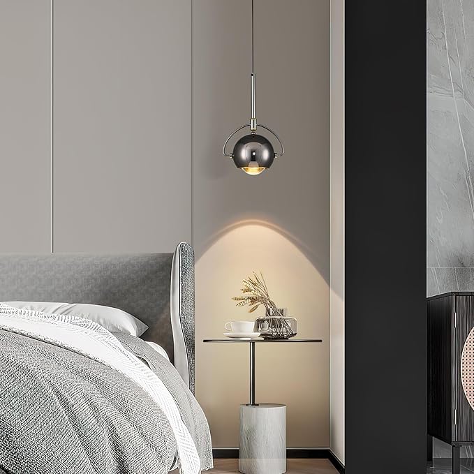 Modern Pendant Light, Black Pendant Lighting LED Dimmable, Adjustable Pendant Lights Kitchen Island Dinning Room,Bedroom,Bar, Kitchen Island Ceiling Hanging Light Fixtures(2-Pack)