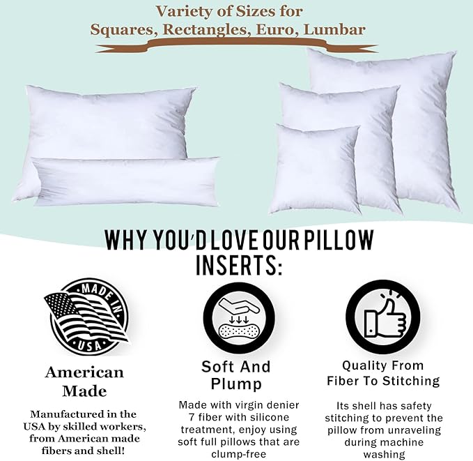 Pillowflex Synthetic Down Pillow Insert - 21x31 Down Alternative Pillow, Ultra Soft Oversized Queen Bed Sleeping Pillow, Large Rectangle Sham - 1 Decorative Pillow Form