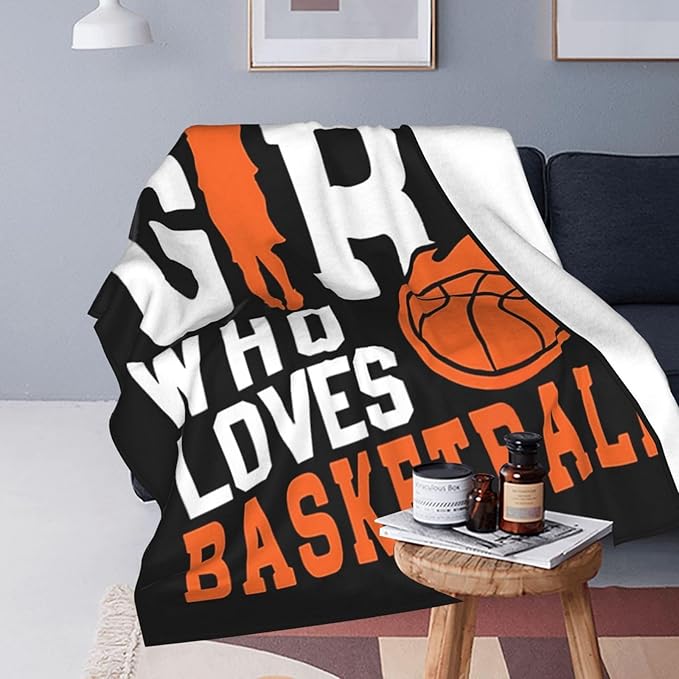 Basketball Throw Blanket Just A Girl Who Loves Basketball Decor Blanket Super Cozy Plush Lightweight Soft Plush Flannel Fleece Sports Blanket Gifts For Girls Boys Kids Women For Sofa Bed Couch 50"X60"