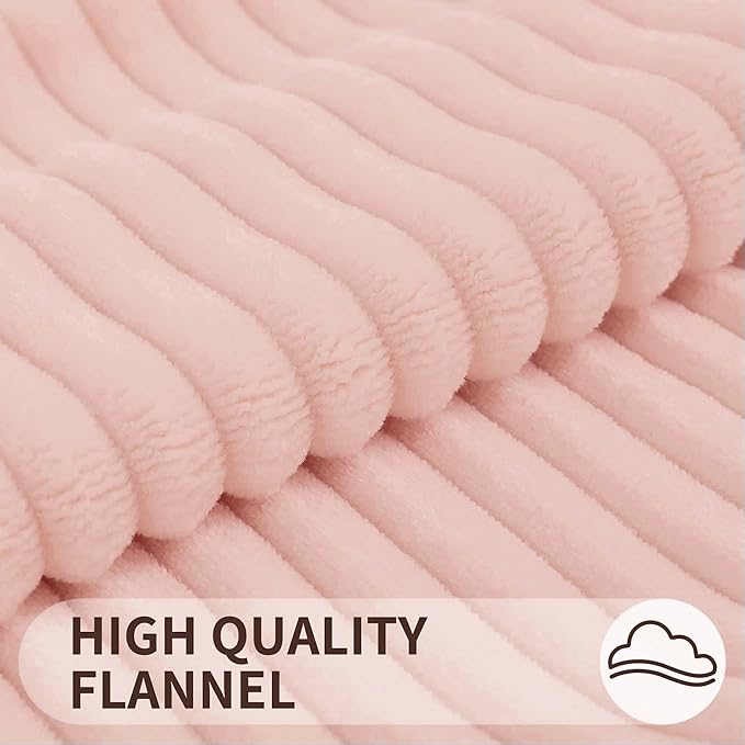 Simmore Decorative Fall Throw Pillow Covers 16x16 Set of 2, Soft Plush Flannel Double-Sided Fluffy Couch Pillow Covers for Sofa Living Room, Pink