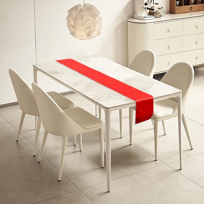 15 Pack Red Table Runners, Christmas Satin Table Runner 12x108 Inches Long, Silk and Smooth Fabric Table Runner for Wedding, Parties, Banquets, Events Decoration