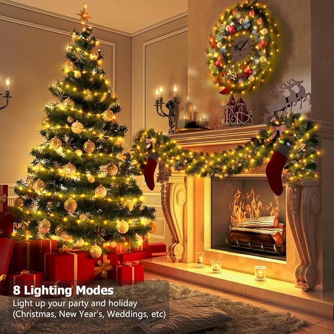 Battery Operated String Lights, 16.5ft 50 LED Fairy String Lights Battery Powered with Remote & Timer for Indoor Outdoor Christmas Trees Wreath Decoration Party Bedroom Patio Decor-Warm White