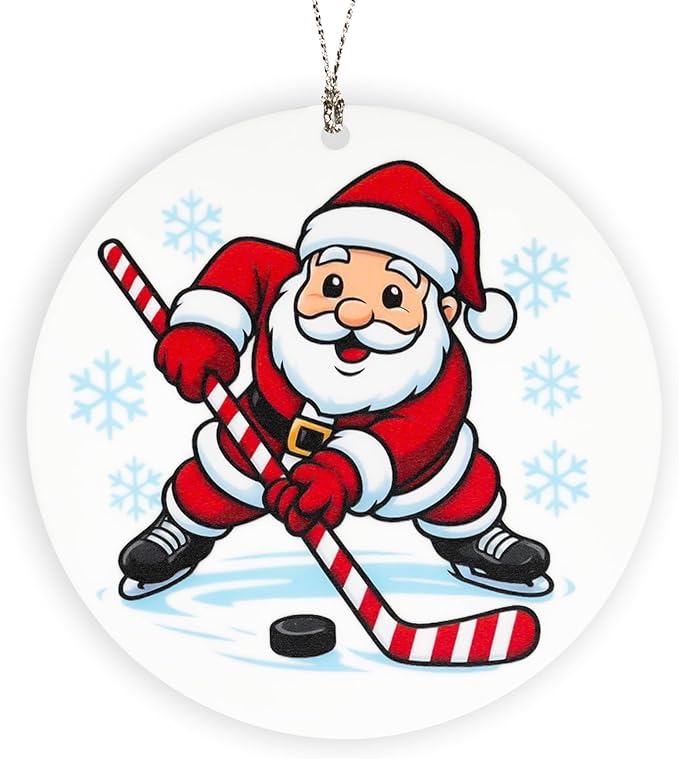 Hockey Ornaments for Christmas Tree, Hockey Ornament 2025, Santa’s Favorite Hockey Player Ornament, Funny Sports Christmas Decoration, Holiday Keepsake Gift for Hockey Lovers, Family, and Friends