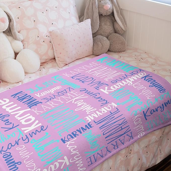 Personalized Name Blanket for Kids and Adult Customized Blanket for Boys Girls Baby Personalized Blanket and Throws Super Soft