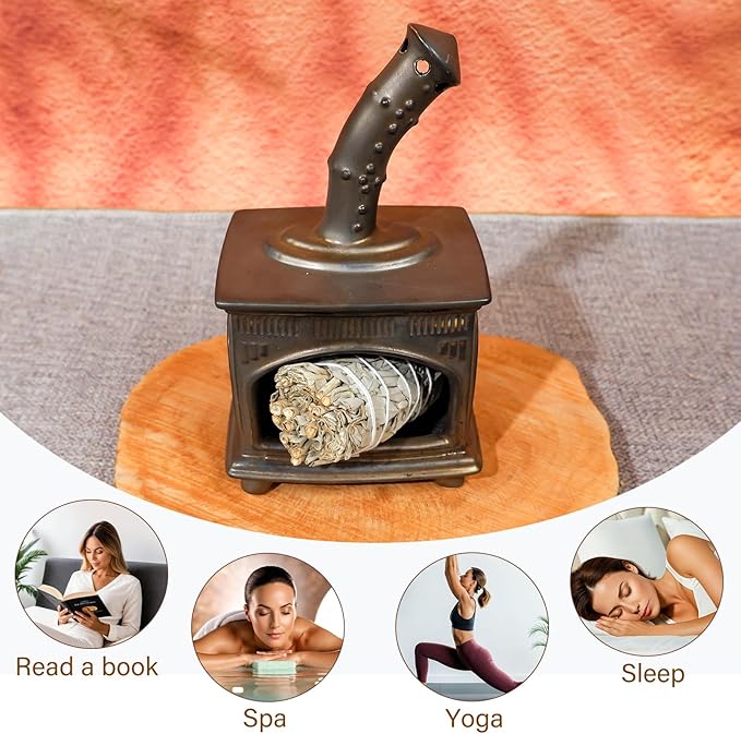Handmade Ceramic Palo Santo Holder - Modern Smudge Bowl & Sage/Cone Incense Chimney for Yoga, Meditation, and Energy Cleansing - Ideal Gift for Zen Altar and Aromatherapy Enthusiasts
