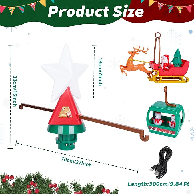 Christmas Tree Topper Spinning Star Animated Funny Xmas Decoration with Musicians Lamplight for Indoor Office Home Classroom Party Decor