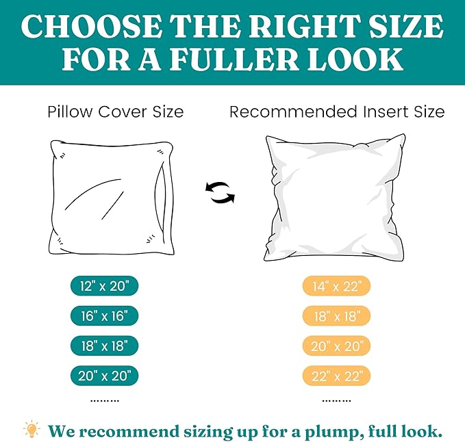 Oubonun 30 x 30 Throw Pillow Inserts - Soft, Plush & Decorative Down Alternative Pillows for Couch Sofa Bed, Machine Washable - White, Pack of 2