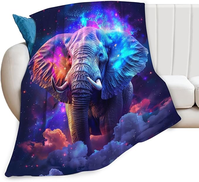 Tijuboni Elephant Throw Blanket Elephant Gifts for Girls Boys Women Men Kids Adults Soft Flannel Fleece Blanket for Couch Sofa Bed Home Decor 50"x60"