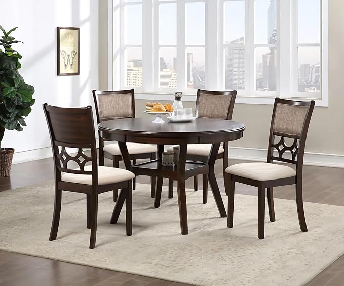Fuloon Waterproof Seat Cushion Covers 4 PCS, Stretch Jacquard Chair Seat Covers Washable Dining Room Chair Slipcovers Removable Kitchen Cushion Protector (4, Waterproof-Pale Beige)