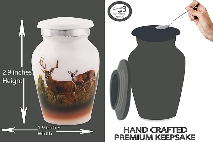 Bold & Divine Keepsake Cremation Urn | Set of 4 Keepsake Memorial Urns Burial Ash Storage Decorative Urns with Paper Funnel Velvet Carry Bag and Gift Box
