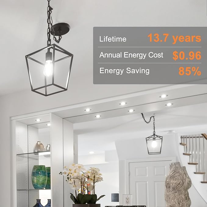 TJOY Edison Light Bulbs 60W Equivalent, Dimmable Vintage LED Light Bulbs, E26 Medium Base, 5000K Daylight, ST58, 8W, 800LM, Ultra-Bright, 80+CRI, Antique Decorative LED Filament, Clear Glass, 6 Pack